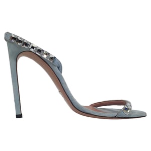 Gucci Kristallen Versierde Slingback Sandalenhakken in Blauwe Suède