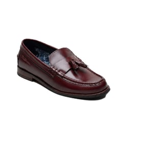 Ben Sherman Sid Brush Off Leer Heren Bordeaux Suede Instapschoenen