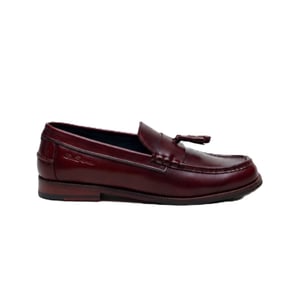 Ben Sherman Sid Brush Off Leer Heren Bordeaux Suede Instapschoenen
