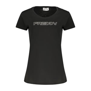 Freddy Zwarte Katoenen Dames T-shirt