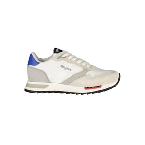 Blauer Witte Polyester Heren Sneaker