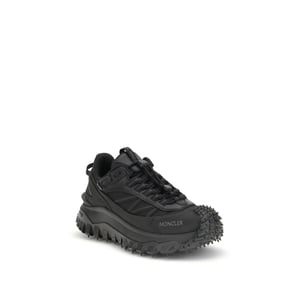 Moncler Zwarte Kalfslederen Bos Taurus Atletische Sneakers