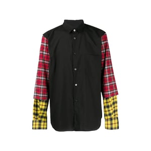 Comme Des Garçons Zwarte Katoenen Patroon Shirt
