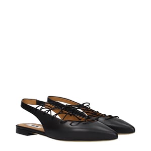 Moschino Zwarte Leren Ballerina's