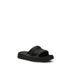 Moncler Zwarte Rubber Platte Sandalen