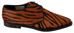Dolce & Gabbana Oranje Ponyhaar Formele Dress Broque Schoenen