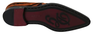 Dolce & Gabbana Oranje Ponyhaar Formele Dress Broque Schoenen