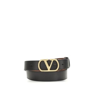 Valentino Garavani Zwarte Kalfsleer Bos Taurus Regular Riem