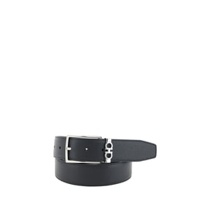 Ferragamo Zwarte Kalfslederen Bos Taurus Riem