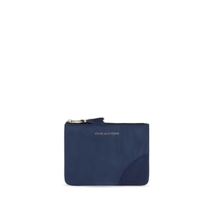 Comme Des Garçons Blauwe Kalfsleren Bos Taurus Portemonnee