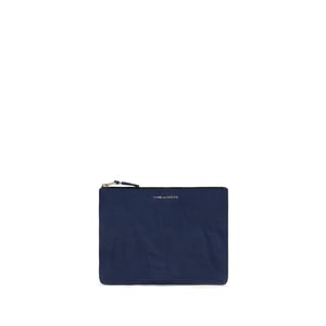 Comme Des Garçons Blauwe Kalfsleren Bos Taurus Portemonnee