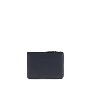 Comme Des Garçons Blauwe Kalfsleren Bos Taurus Portemonnee
