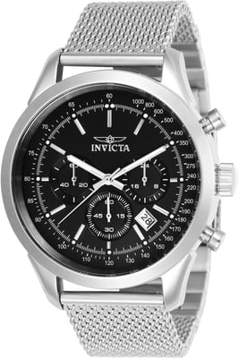 Invicta Speedway 24208 Herenhorloge - Quartz Uurwerk - Roestvrij Staal met Zwarte Wijzerplaat - 45 mm