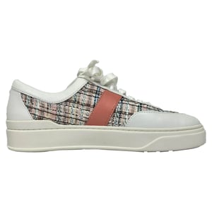 Stuart Weitzman Tweed Accent Sneakers in Multicolor Leer