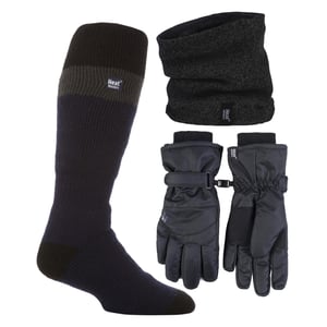 Heren Ski Set Nekwarmer Handschoenen & Thermische Ski Sokken Wintersportoutfit