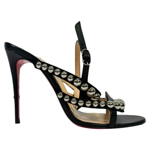 Christian Louboutin Galeria Studded Sandalenhakken in Zwart Leer