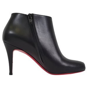Christian Louboutin Belle 85 Enkellaarsjes in Zwart Kalfskinnen Leer
