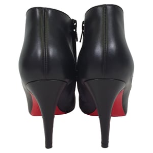 Christian Louboutin Belle 85 Enkellaarsjes in Zwart Kalfskinnen Leer