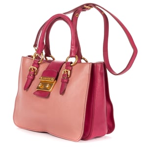Two color Pushlock Tote   schoudertas