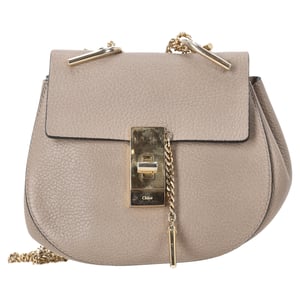 Chloé Pebbled Small Drew tas in beige leer