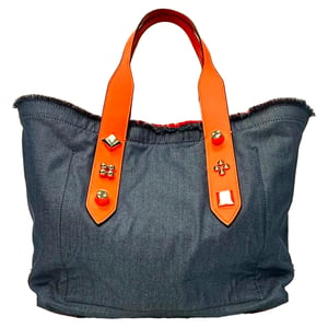 Christian Louboutin Frangibus draagtas in marineblauwe denim
