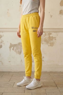 Mid-Waist Geprinte Katoen Lycra Joggingbroeken