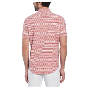 Original Penguin Heren Ikat Normaal Shirt Met Korte Mouwen (Mineraal Rood)