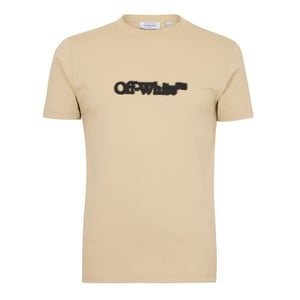 Off White Heren Spray Logo Regular T-Shirt (Bruin/zwart)