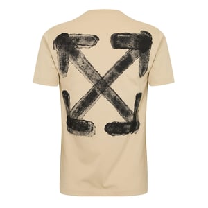 Off White Heren Spray Logo Regular T-Shirt (Bruin/zwart)