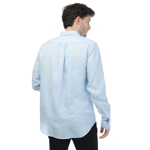 Gant Heren Linnen Normaal Overhemd (Blauw)
