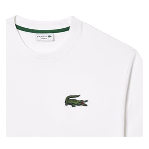 Lacoste Unisex T-shirt voor volwassenen met geborduurd logo en losse pasvorm (Wit)