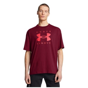 Under Armour Heren Logo Zwaargewicht Los T-shirt (Rood)