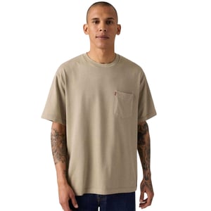 Levis Klassiek T-shirt met zak voor heren, zware kwaliteit (Khaki)
