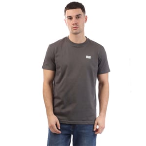 Weekend Offender Heren T-shirt Bridgetown, effen met logo, normale pasvorm (Houtskool)