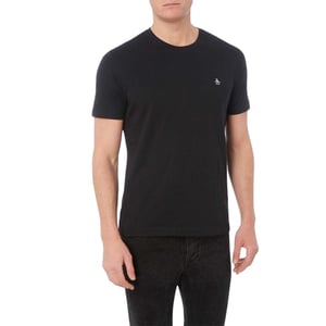 Original Penguin Heren Pin Point Geborduurd T-Shirt (Zwart)