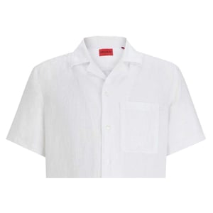 Hugo Heren Linnen Casual Overhemd (Wit)