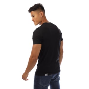 Aquascutum Herren London Borstlogo Crew Neck T-Shirt (Zwart/Wit)