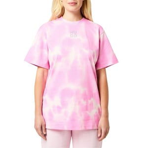 Hugo T-shirt met ronde hals en tie-dye-print voor dames (Medium Roze)