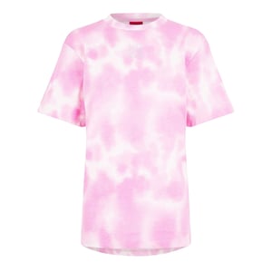 Hugo T-shirt met ronde hals en tie-dye-print voor dames (Medium Roze)