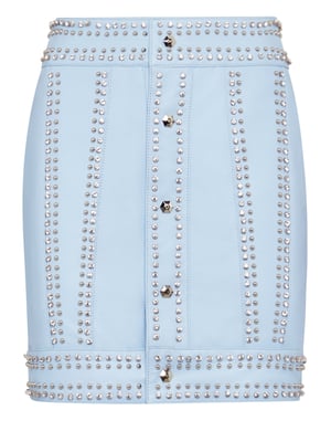 Leather Skirt Short Crystal