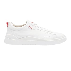 Hugo Boss Heren Tenn Leren Platte Trainers (Wit)