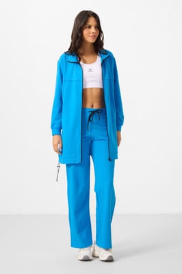 Dames Katoenmix Sweatshirt en Brede Pantalon Set