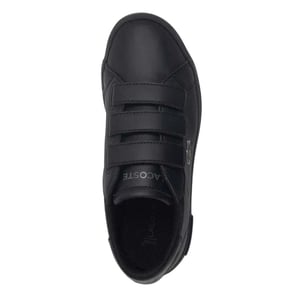 Lacoste Powercourt leren sportschoenen voor kinderen (Zwart)
