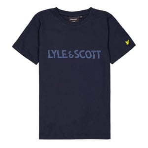 Lyle & Scott Katoenen T-shirt met kinderlogo (Donkere marine)