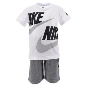 Nike Kinder Woordmerk T-Shirt & Shorts Set (Carbon Heather)