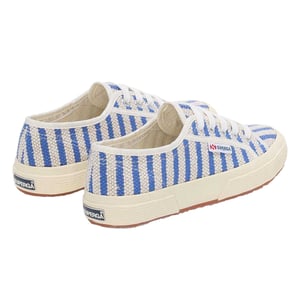 Superga Dames/Dames Gestreepte Platte Trainers (Blauw/Uit Wit)