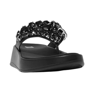 FitFlop Dames/Dames Leren Flatform Sandalen met Juwelen (Zwart)