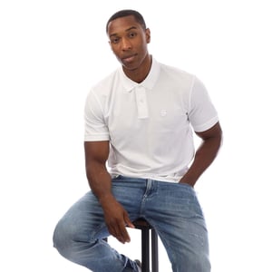 Boss Heren Geborduurd Logo Katoenen Poloshirt (Wit)
