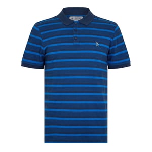 Original Penguin Heren Gestreept Polo Shirt (Yale Blauw)