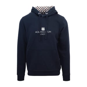 Aquascutum Heren Belettering Hoodie (Marine)